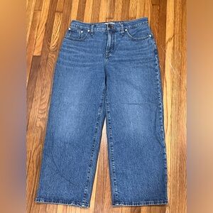 Madewell perfect vintage wide leg crop jean, medium wash size 29P